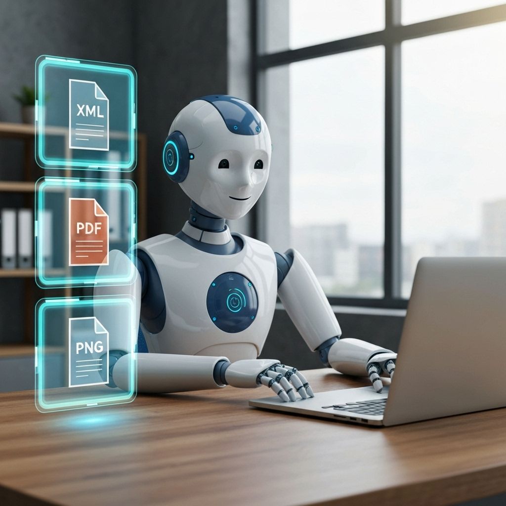 AI Robot Processing Documents